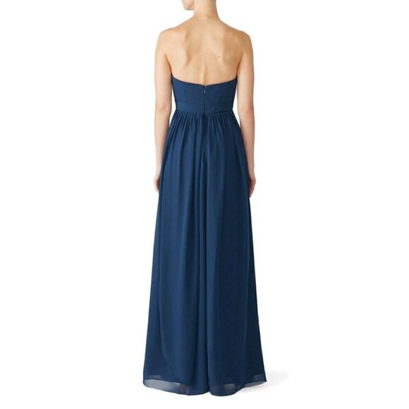 Jenny Yoo Aidan Chiffon Navy Blue Gown Formal Evening Dress - Size 8 - Picture 2 of 10